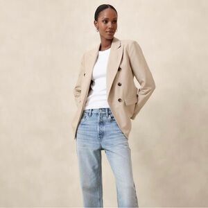 NWT‎ Banana Republic Sparkle Striped Icon Double Breasted Blazer size 4 reg $200